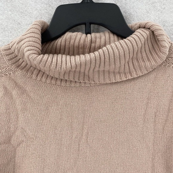 Aritzia Babaton Sweater Womens LARGE Cowl neck Cropped Beige Merino‎ Wool - Picture 6 of 15
